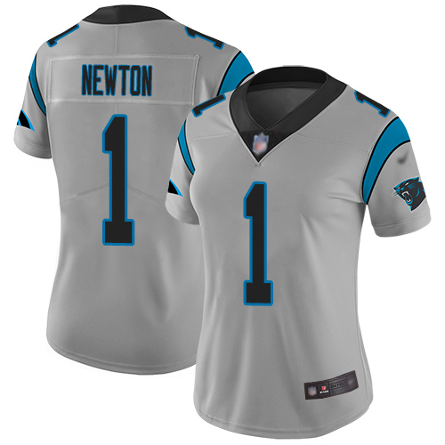 Carolina Panthers Limited Silver Women Cam Newton Jersey NFL Football #1 Inverted Legend->youth nfl jersey->Youth Jersey